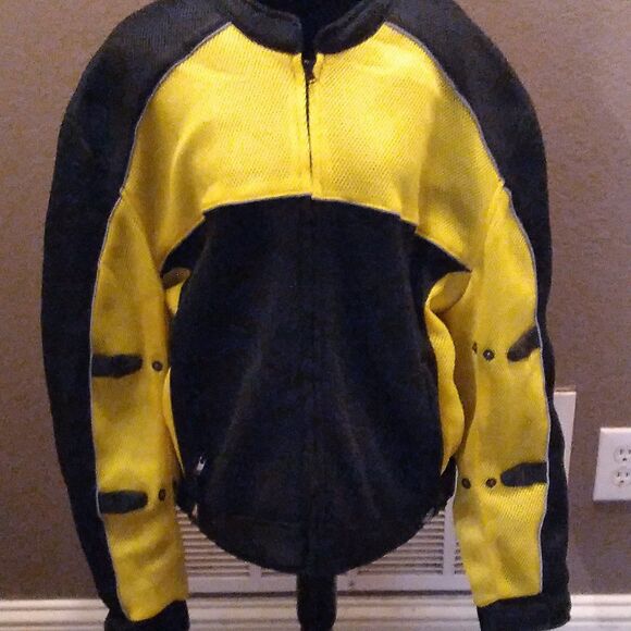 Xelement Motorcycle Jacket Padded‎ Armor Black Yellow 5XL - Picture 4 of 6
